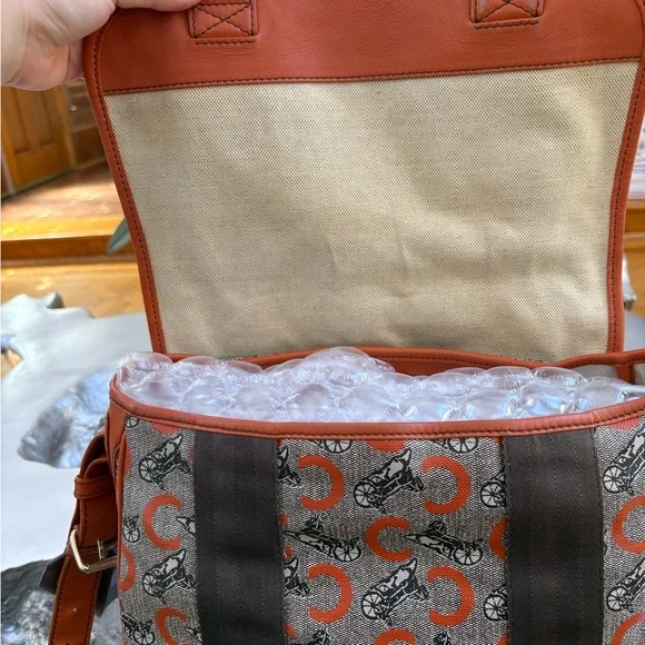 Celine Orange and Gray Satchel with Structured Design - Picture 4 of 7